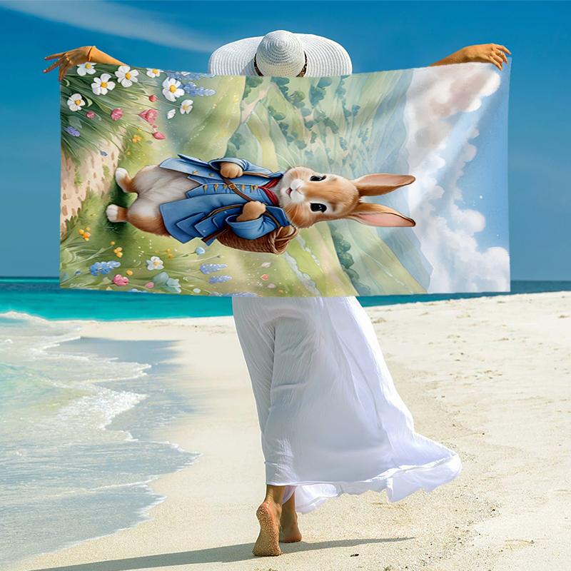 Peter Rabbit Fashion Beach Towel: Ideal for Summer Adventures Soft, Absorbent and Quick Drying Suitable for Swimming and Bathing