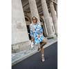 Autumn New Women's Fashion Printed Waist Lace-up Long Sleeve Shirt Dress, European & American Style Casual Dress for Women