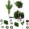 Lifelike Pine Branches Artificial Plants For Christmas Diy Party Decorations