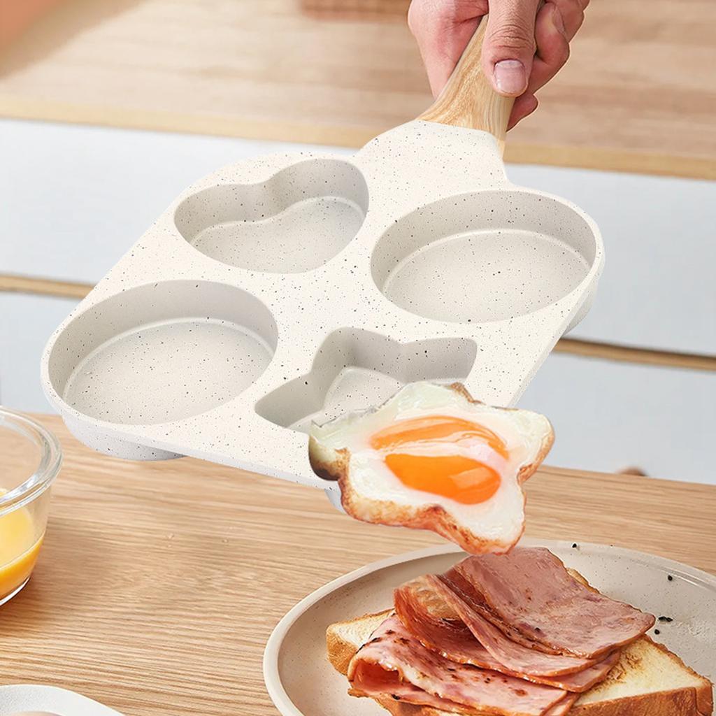 Egg Cooker Pan Cookware Breakfast Maker 4 Holes Egg Steak Pot Egg Frying Pan for Burger Vegetable Frying Breakfast Cooking