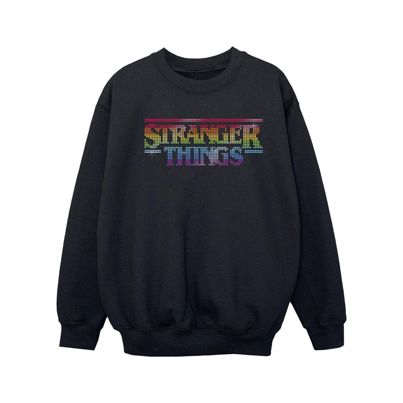 Netflix Niñas Stranger Things Rainbow Dot Logo Sudadera 2013-12-01 00:00:00 negro