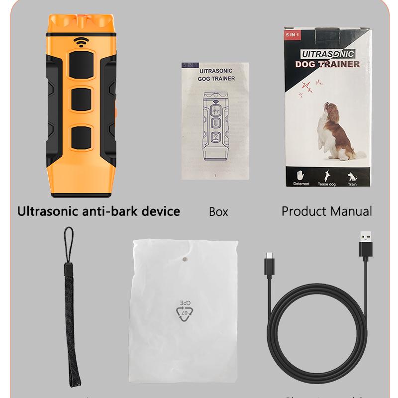 Ultrasonic Dog Repeller Ultrasonic Dog Trainer Dog Training Device Rechargeable Anti Dog Bark Deterrent Device With LED Flashlig