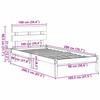 Brown Bed Frame with Headboard 100 x 200 cm Solid Pine Wood