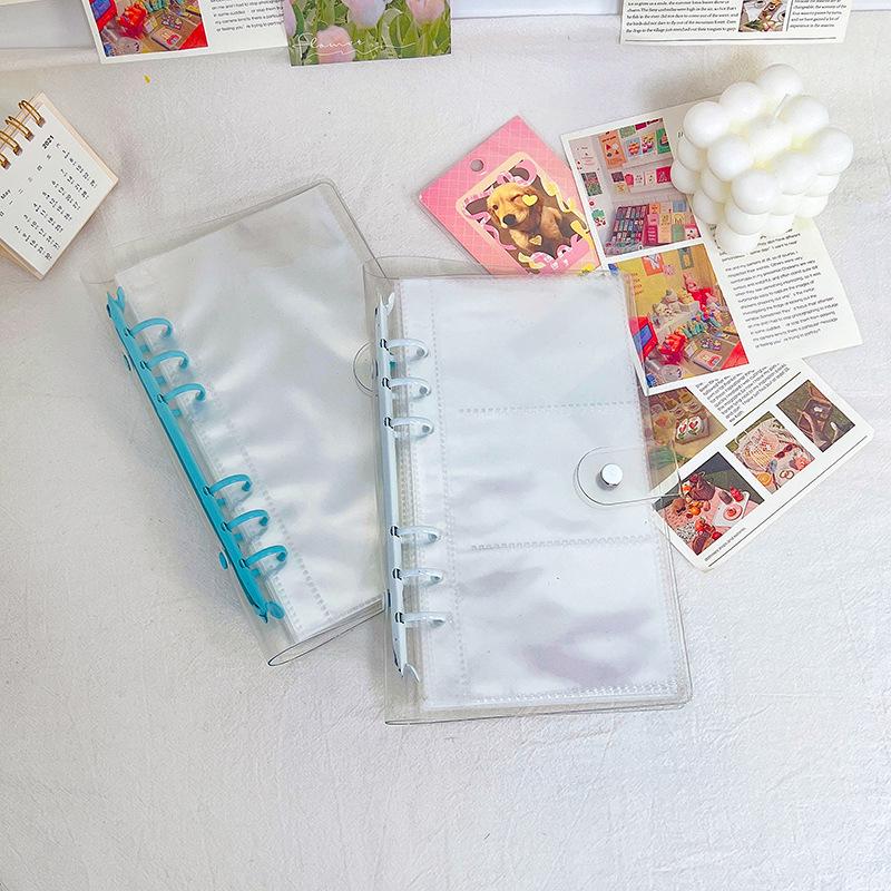 Korean Transparent Loose-Leaf Sticker & Photo Storage Album, A6, Multifunctional Journal for 3-Inch Photos