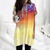 Women's Hoodies Casual Short Sleeve Shirts Fashion Print Tunic Tops With Pockets