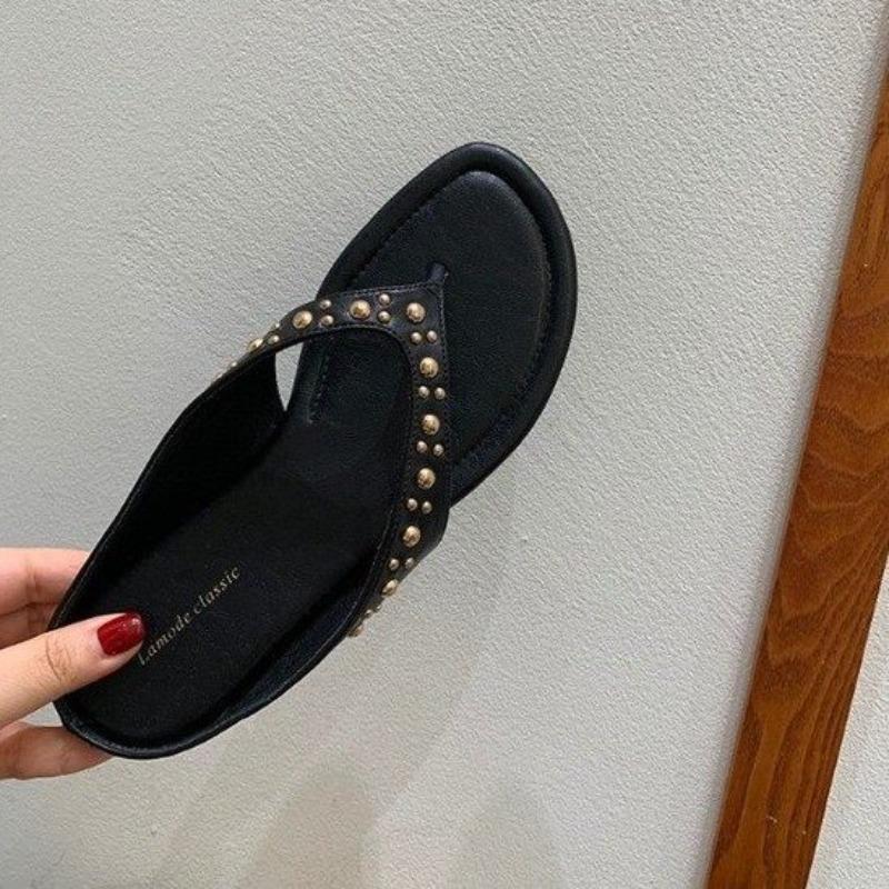 Retro Style Slippers, Women s Shoes, New Arrivals, Versatile, Beach Flats, Flat-bottom Shoes 35