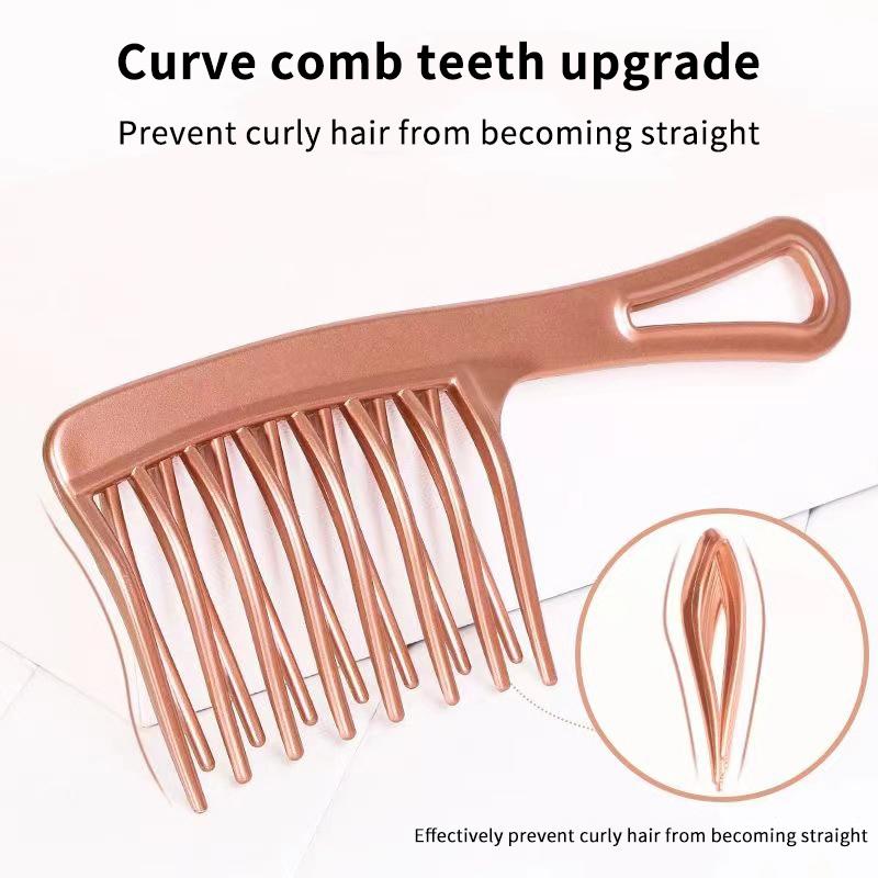 Double Row Wave Big Tooth Comb Wide Tooth Ladies Special Perm Curly Fluffy Plastic Brush Long Hair Styling Comb