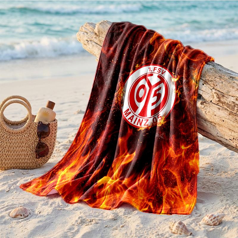 Mainz FC Druck Mikrofaser Strandtuch Schnelltrocknend Saugfähig Großes Handtuch Für Strand Schwimmen Reisen