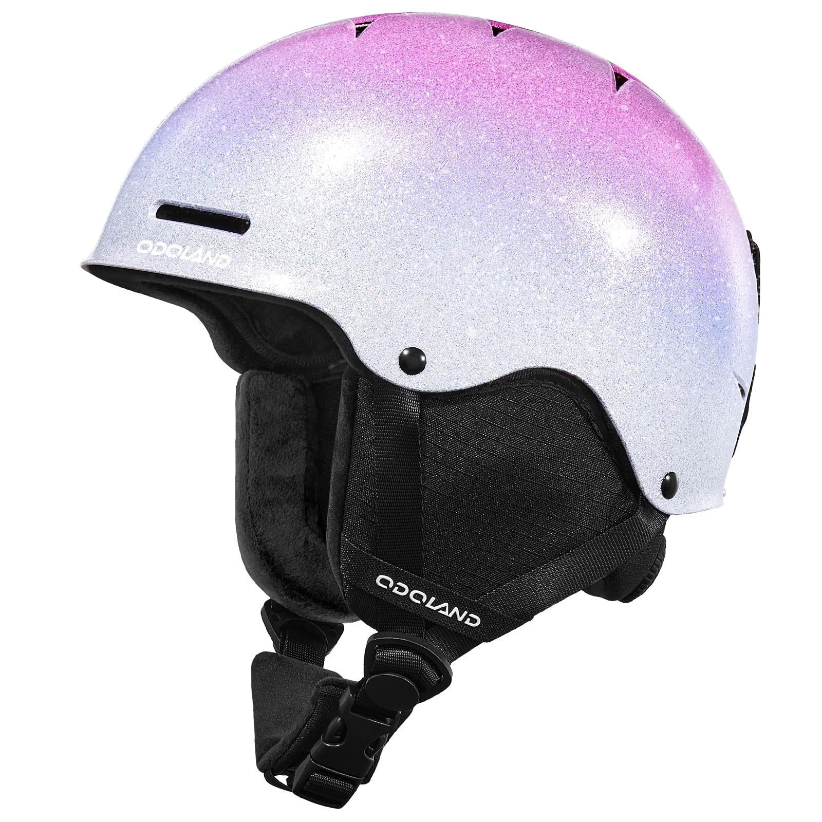 

Odoland Блестящий шлем для лыж и сноуборда с регулируемым размером на колесике, ABS для и детей, регулировка размера, конструкция высокой плотности, всенаправленная вентиляция,