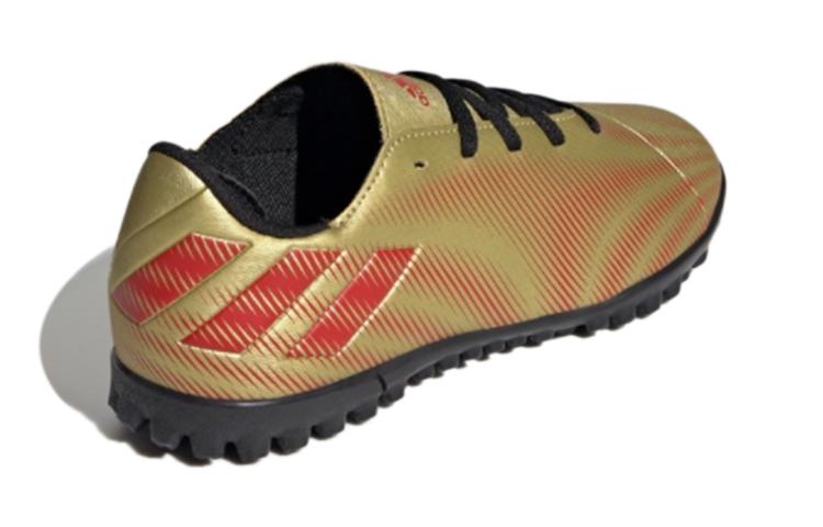 Adidas Messi .4 Tf K Slip Resistant Abrasion Resistant Low top Kids' Soccer Shoes Luxury Gold Kids' FY0812