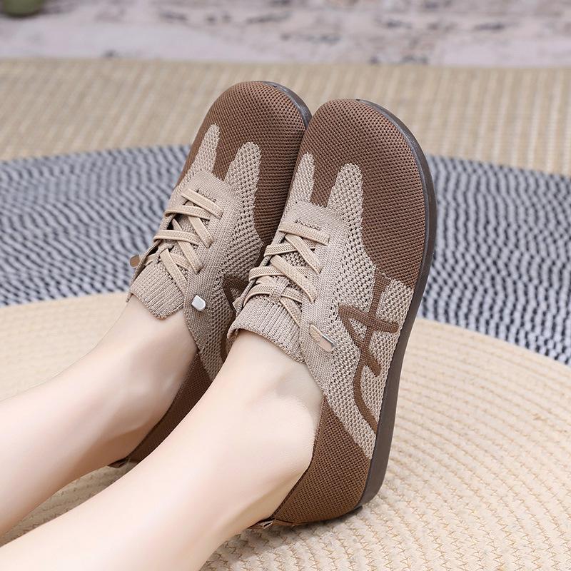 Shoes women's spring and autumn new retro German training shoes breathable one-pedal Forrest Gump shoes color matching lace-up versatile women's s