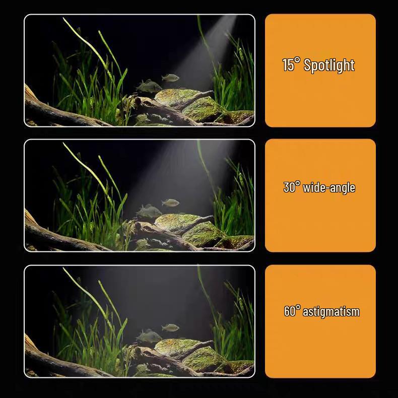 USB Mini LED Aquarium Light - Full Spectrum Algae Control, Tri-Color, Timer, Spotlight for Fish Tanks and Aquatic Plants