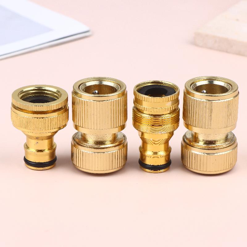 2Pcs Standard Aluminum Hose Connector Set - 4/6'' Tap Fitting Quick Connect For Garden Pipes Hose Connector
