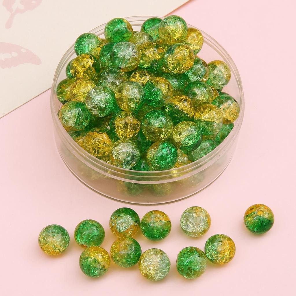 Perline di Vetro Crackle da 8/10mm per Gioielli Fai da Te - Perline Rotonde per Braccialetti e Collane