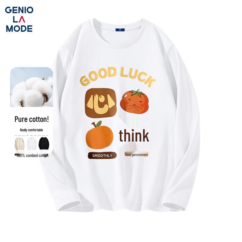 GENIOLAMODE Men s Pure Cotton Long Sleeve T-Shirt 2XL