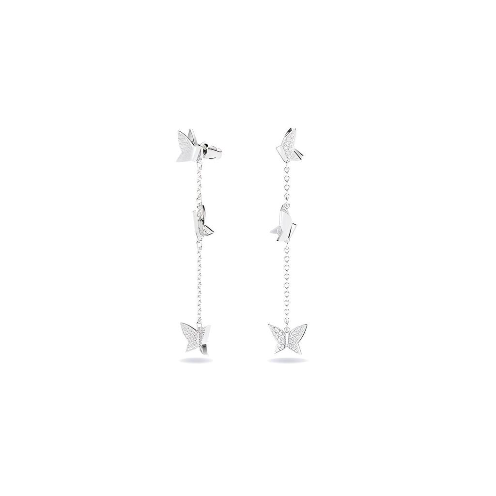 Swarovski Lilia Artificial Crystal, Rhodium Plated Earrings Women's 5636423