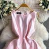 Summer New Sleeveless White Spliced Tulle Satin Maxi Dress Women‘s O Neck Slim Waist Ruched A Line Formal Wedding Evening Party Dress
