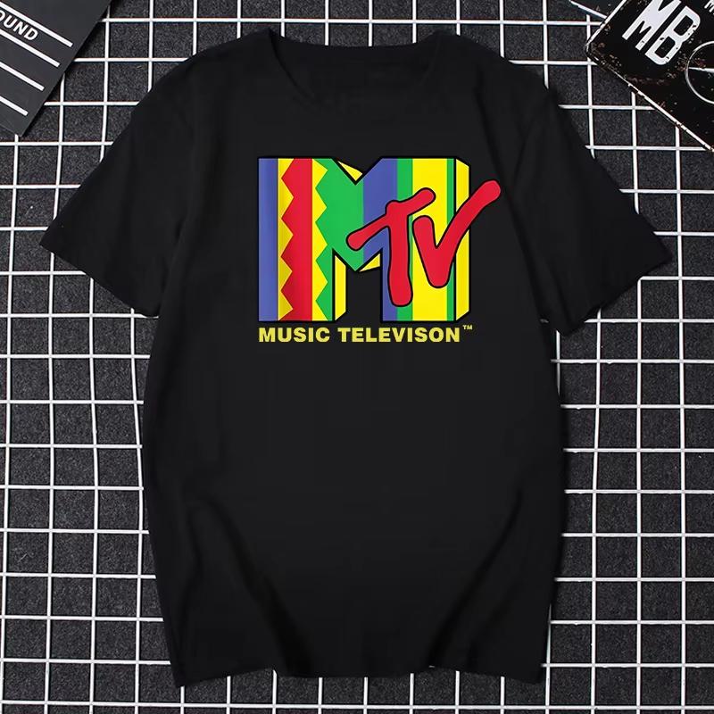 Tricou Retro Bărbați Femei Vintage Rock Hip Hop Tv Vară Mtv Music Television Grafic Top Streetwear Supradimensionat Larg Casual