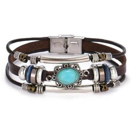 Schmetterling Stern Mond Anhänger Vintage Mehrschichtiges Lederarmband