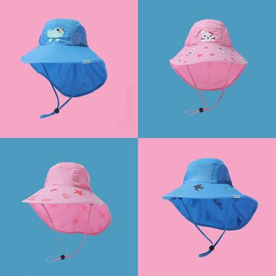 3-8Y Children's Sun Protection Hat Baby Sun Hat Boys Large Brim Sun Hat Girls Fisherman Hat UV Protection Summer