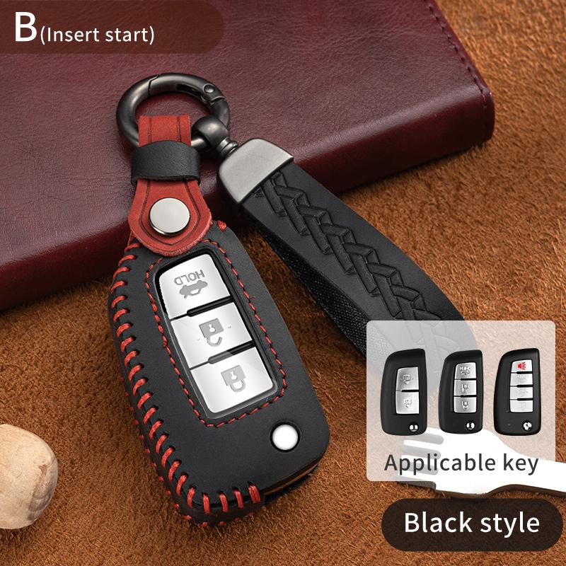 

New Leather Car Key Case Cover For Nissan Leaf Micra Qashqai J11 J10 X Trail T32 Versa Note Patrol Key Fob Cover Accessories