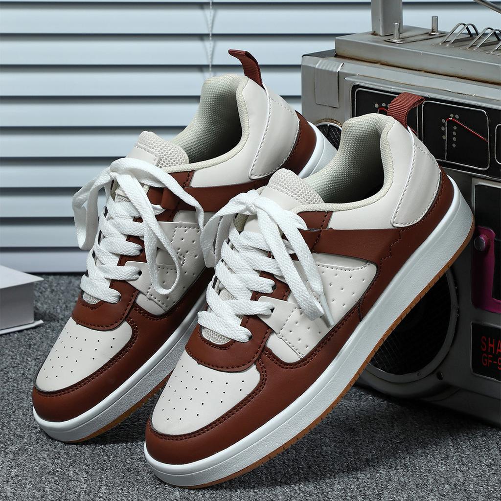 Women Chunky Shoes Trendy Platform Shoes Classic Board Shoes Men PU Leather Casual Sneakers for Outdoor Walking Traveling Jogging