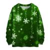 Ladies' Fashionable And Casual Christmas Cute Printed Round Neck Long Sleeved Knitted Yarn