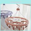 Versatile Round Plastic Hanging Drying Rack For Socks Underwear Baby Clothes With Clips