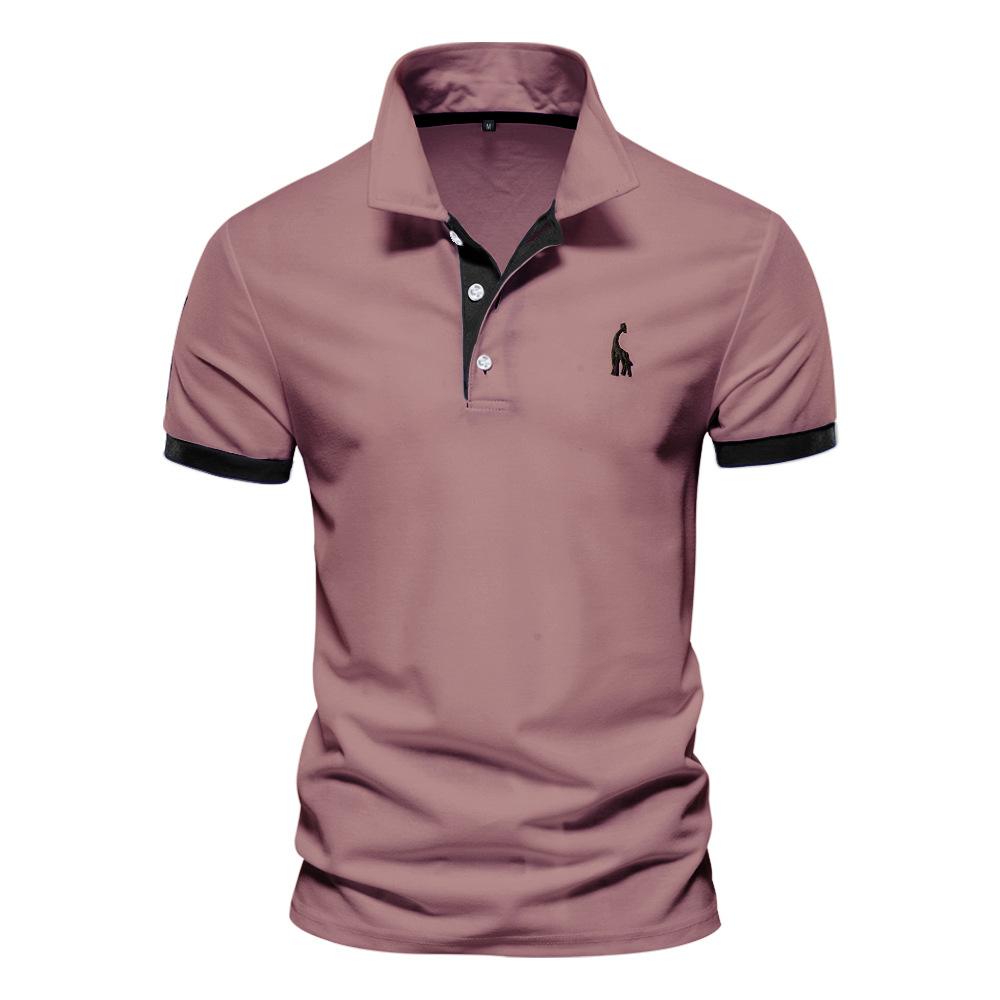 

S1120527 Мужская футболка-поло с коротким рукавом и вышивкой оленя 5XL