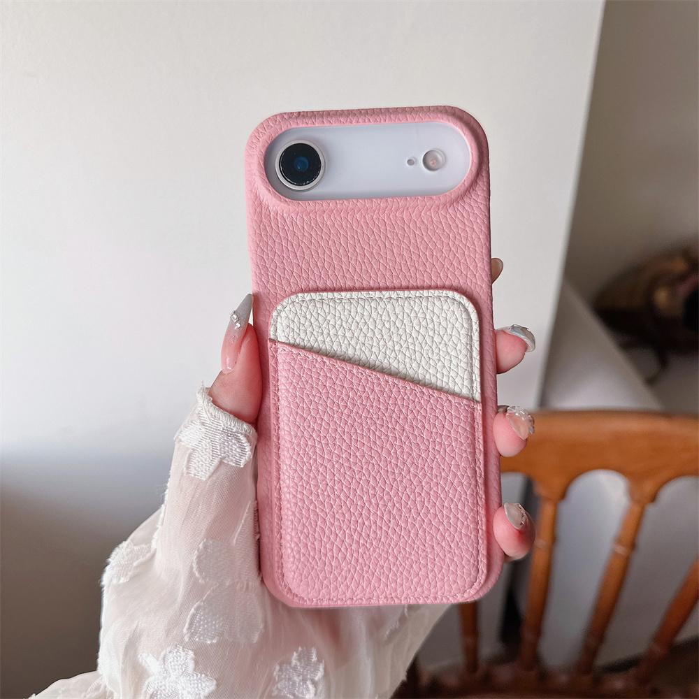 Color Collision Leather Wallet Card Slot Phone Case IPhone 17 Air 16E 16 Pro Max 15 14 Plus 13 Mini 12 11 Back Cover