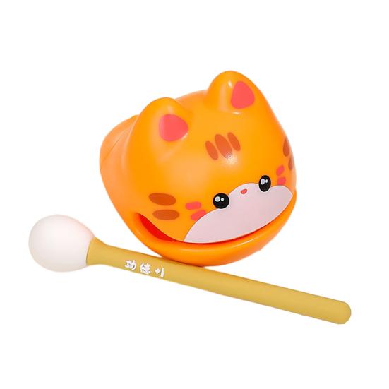 

Cute Cat Zen Desktop Drum Mini Zen Kitty Ornament Drum with Mallet