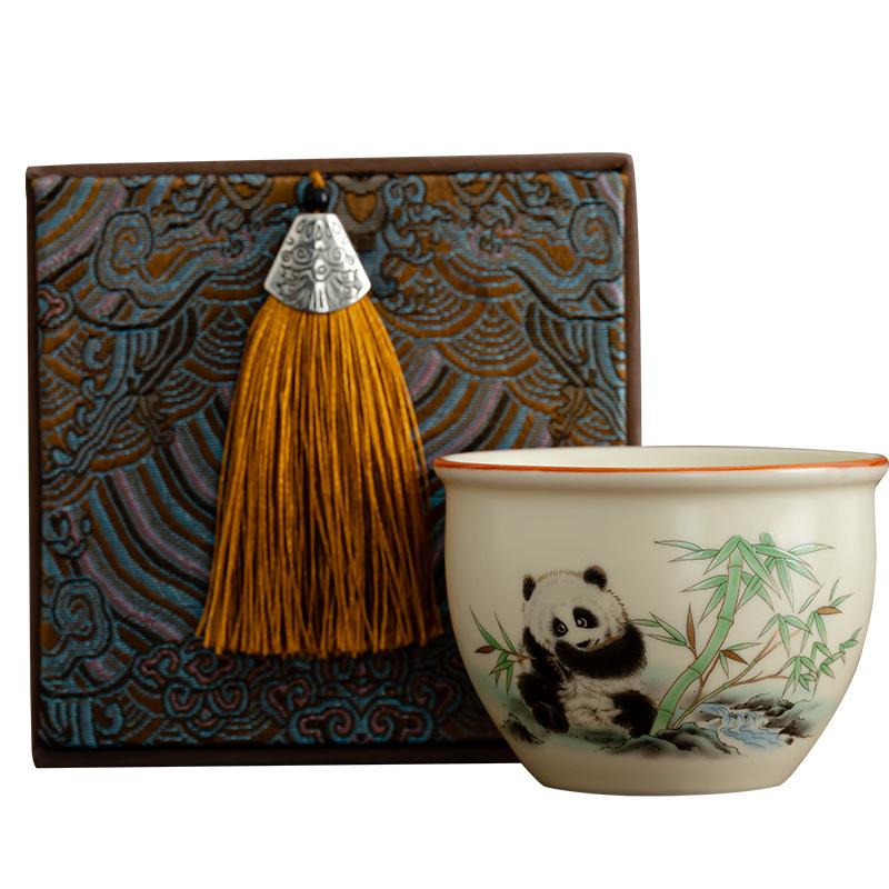 Teacup ceramic men and women's personal special Ru kiln master cup single cup light luxury high-end office tea cup companion gift