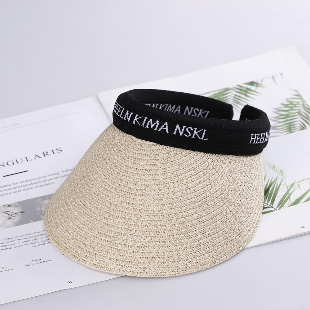 2022 hot sale Summer lady Empty Top Sun Visor Hat Summer straw Wide Brim Sun Caps UV Protection Hat For Men And Women Beach hat