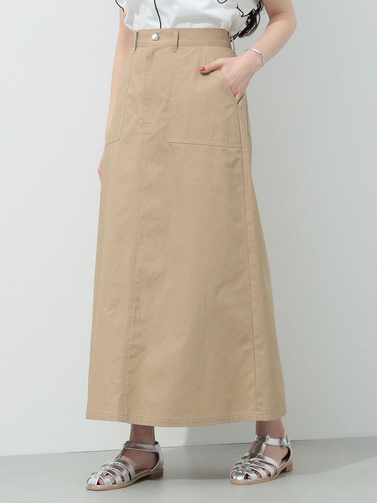 Flare Rock mit Hosenträgern BEIGE FREE [Beams Heart] Damen