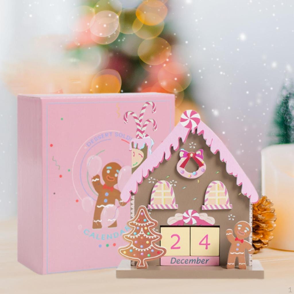 Adventskalender aus Holz Festliche Dekoration Schreibtischornament Tischdekoration für die Familie