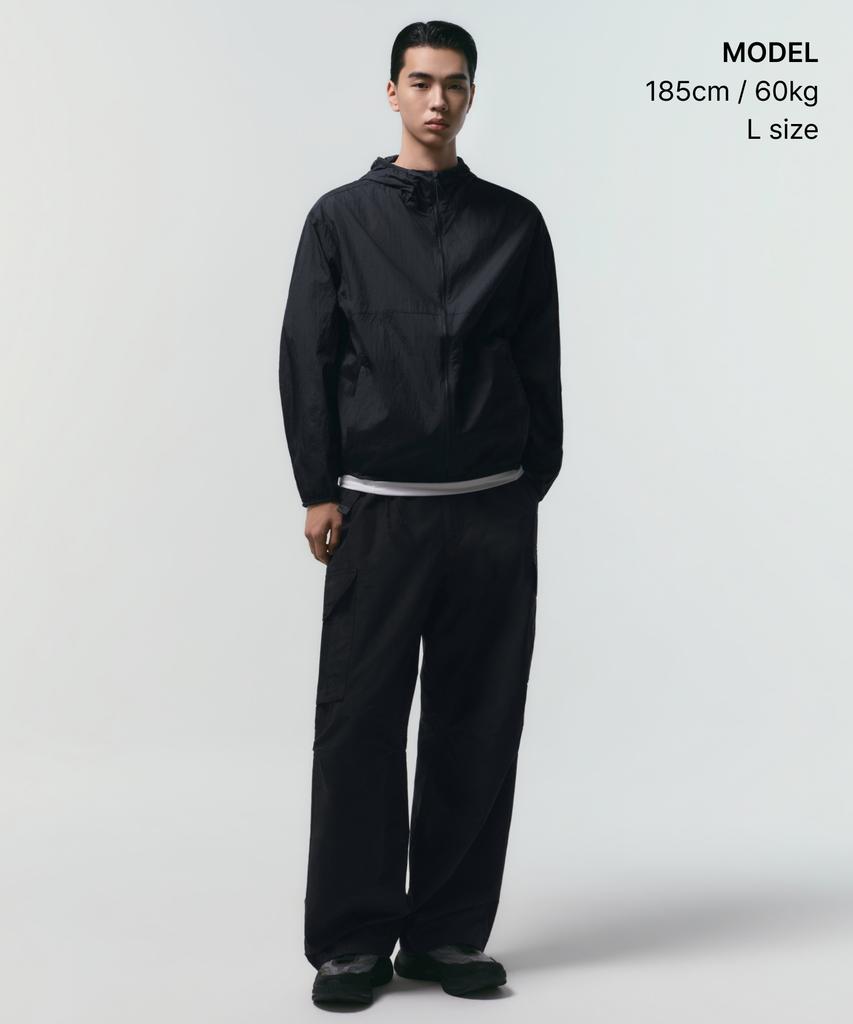 Musinsa Standard [City Leisure] Lightweight Packable Windbreaker Jacket [Black]