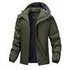 Men's Fleece-Lined Waterproof Cotton Jacket - Windproof, Cold-Proof, and Warm for Autumn & Winter
