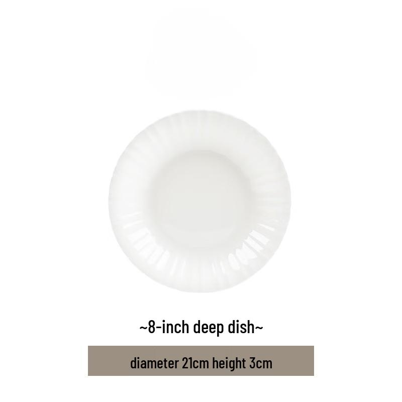Jingdezhen Embossed White Tableware Set