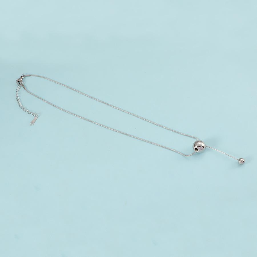 Stainless Steel Tassel Pendant Necklace for Women - Elegant and Versatile Fashion Clavicle Chain