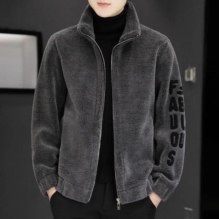Men's Lambswool Lapel Short Leather Jacket - 300g, Thickened, Autumn/Winter, Plus Size, Trendy.