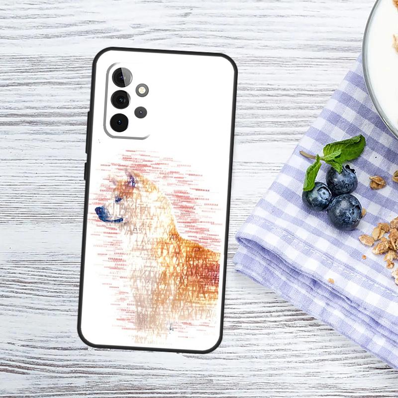 Animal Cute Dog Akita Case For Samsung Galaxy A54 A34 A14 A13 A33 A53 A12 A32 A52 A71 A51 A15 A25 A55 A35 Cover