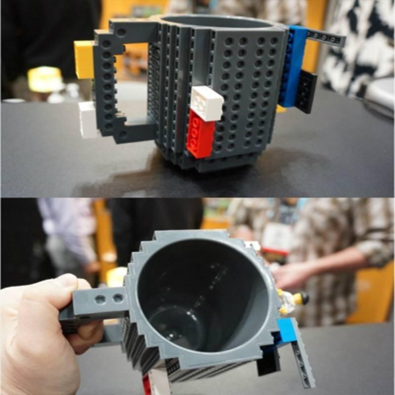 Bunter DIY Bausteinbecher mit 350 ml Fassungsvermögen Plastik-Kaffeetasse im europäischen Stil