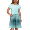 Mädchen Sommerkleid Farbe & Muster Ärmelloses Kleid Mit Tasche Freizeitkleid Kurzer Ärmel Partykleid
