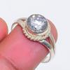 Natural White Topaz Gemstone 925 Sterling Silver Jewelry Ring Size 7.5 ZS-1721