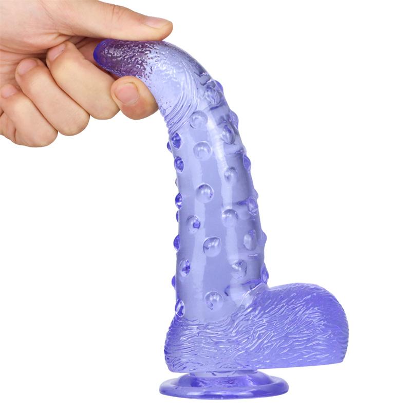 Female Artificial Corn Penis Crystal Transparent Dildo Adult Female Masturbation Stick