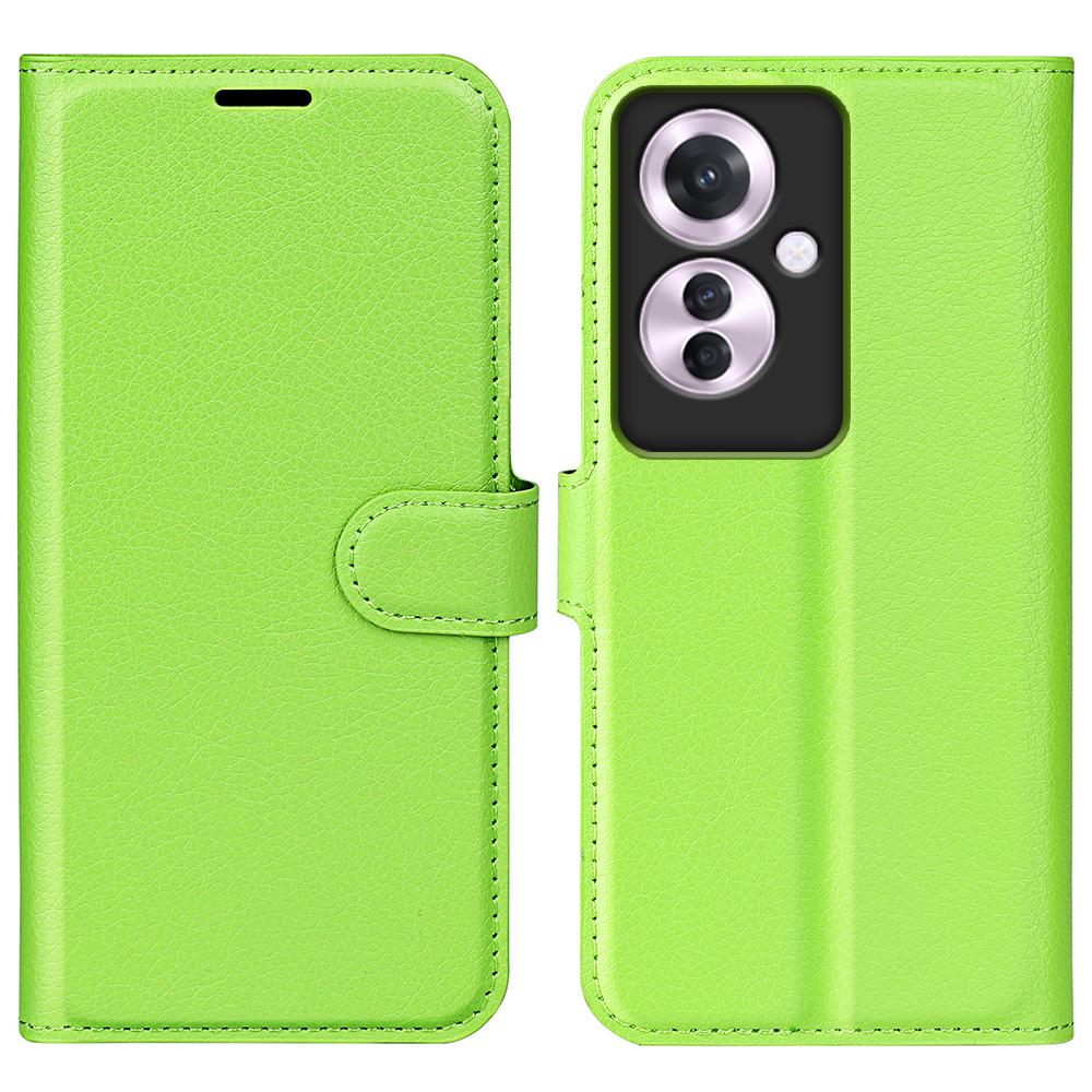 

For Oppo Reno11 F 5G Case Litchi Texture PU Leather Phone Cover Green