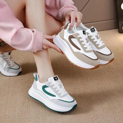 Neue Argan Shoes Damen-All-Match-weiße Schuhe mit dicken Sohlen, lässige Sport-Brettschuhe, trendige Daddy-Schuhe