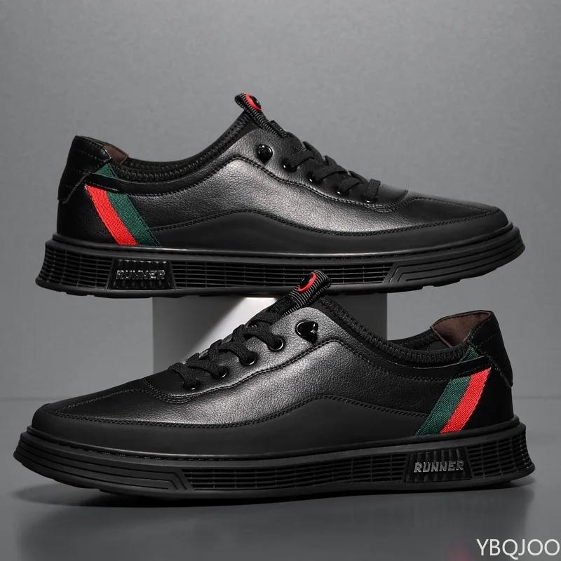 Fashion New Mens Breathable Shoes Soft Soled Trendy Leather Shoes Fashion Versatile Male Shoe Casual Comfort Nonslip Shoes Homme Zapatos