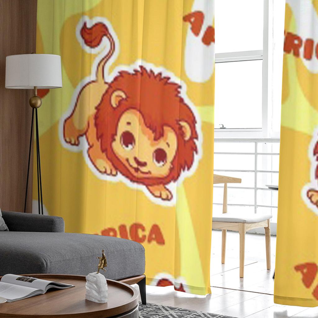Löwe Niedliche Cartoon Tüll Sheer Fenster Vorhänge Für Wohnzimmer Das Schlafzimmer Moderne Chiffon Voile Organza Vorhänge Dekor Vorhänge
