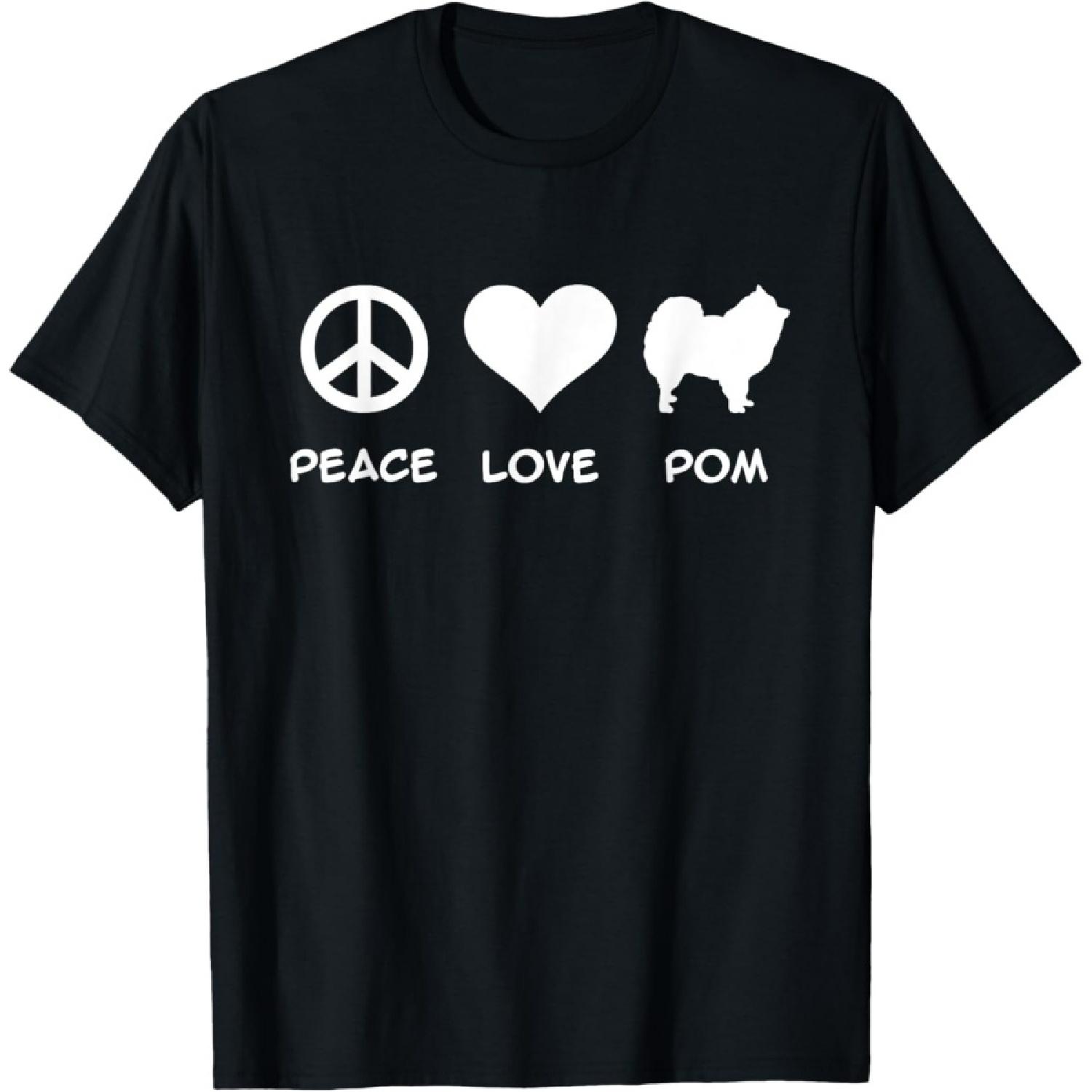Peace, Love, Pomeranian T-Shirt S